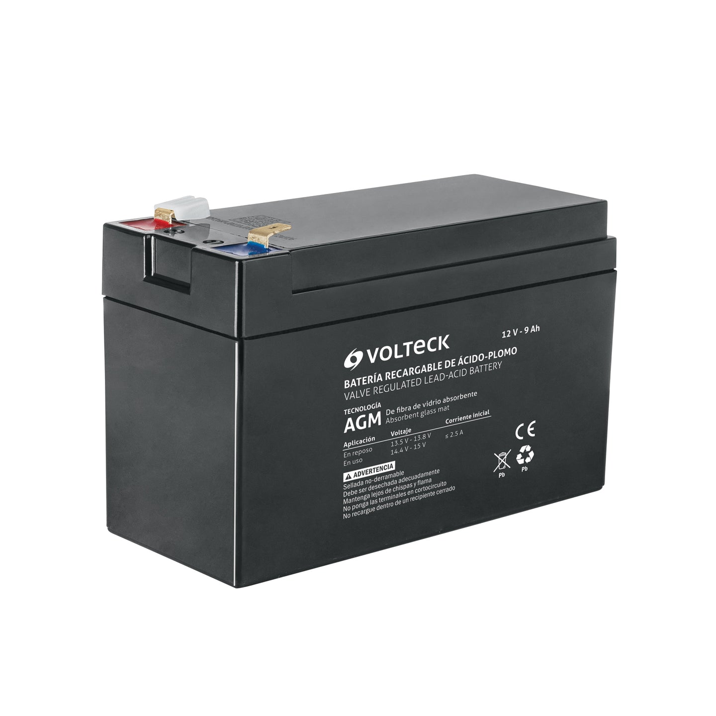 BAT-1290 Batería sellada de ácido-plomo 12 Vcc 9 Ah, VOLTECK