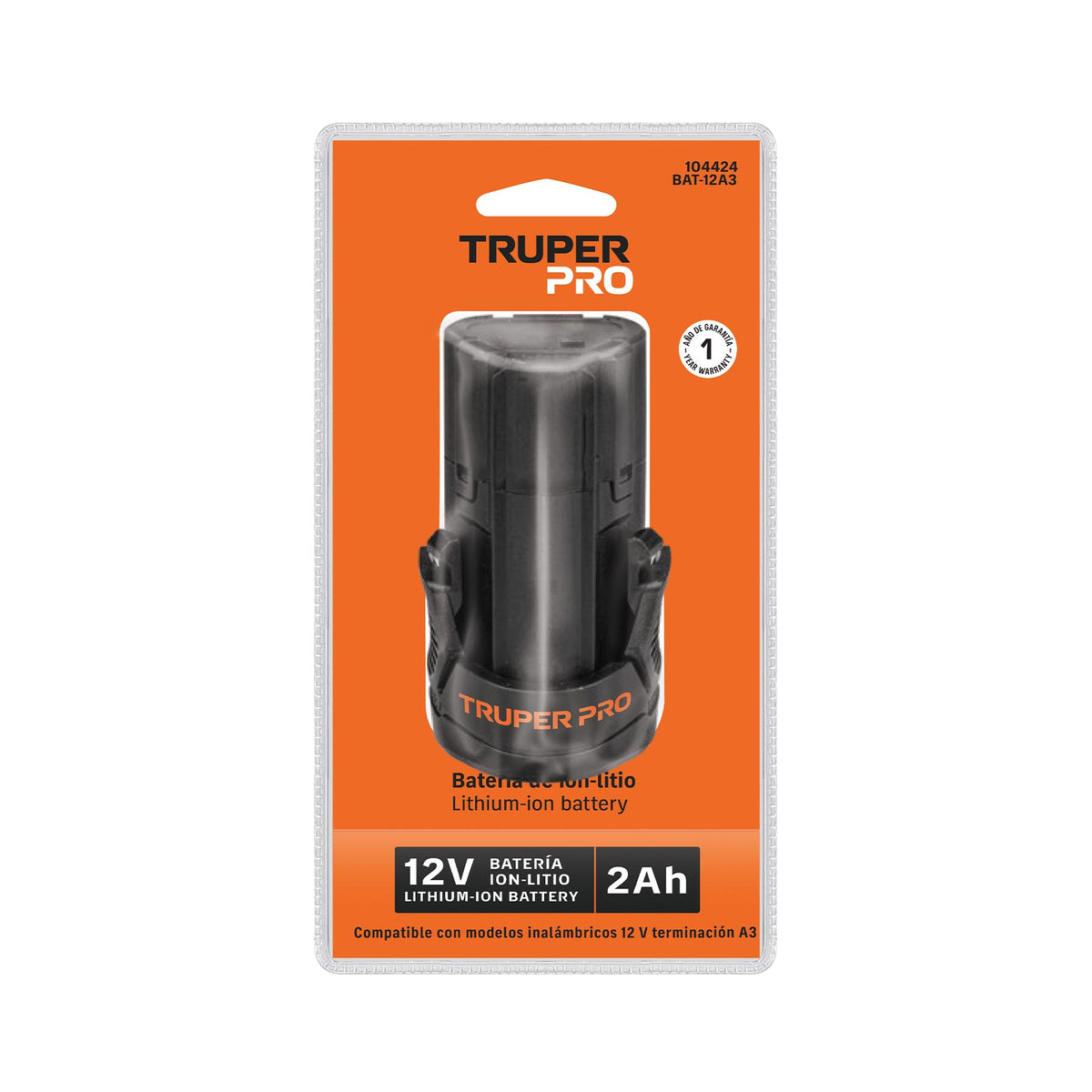 Batería Truper Pro 12V 2Ah Ion Litio A12-BAT-2A | Serie A12