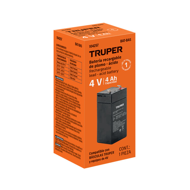 Batería Truper BAT-BAS, 4V, 4Ah
