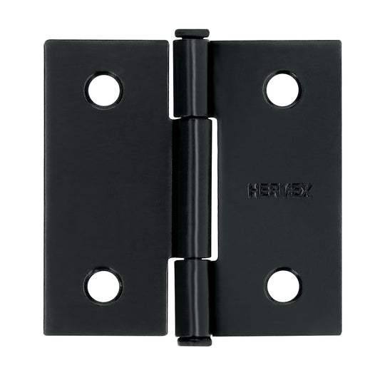 BC-206P Bisagra cuadrada 2", negro mate, cabeza plana, HERMEX