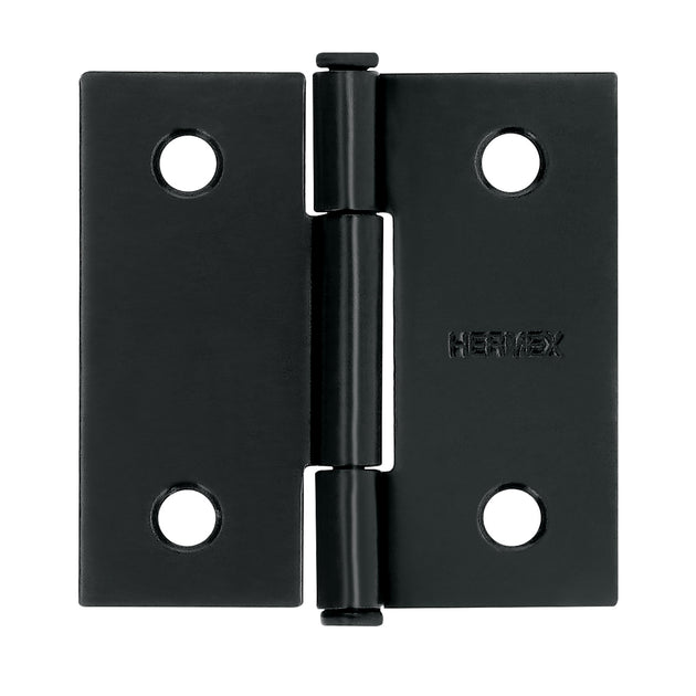 BC-206P Bisagra cuadrada 2", negro mate, cabeza plana, HERMEX