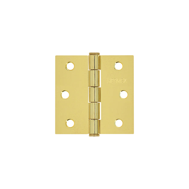 BC-251P Bisagra cuadrada 2-1/2", latonado, cabeza plana, HERMEX
