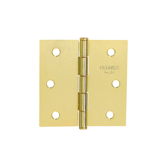 BC-251PP Bisagra cuadrada 2-1/2",latonado, cabeza plana, HERMEX BASIC