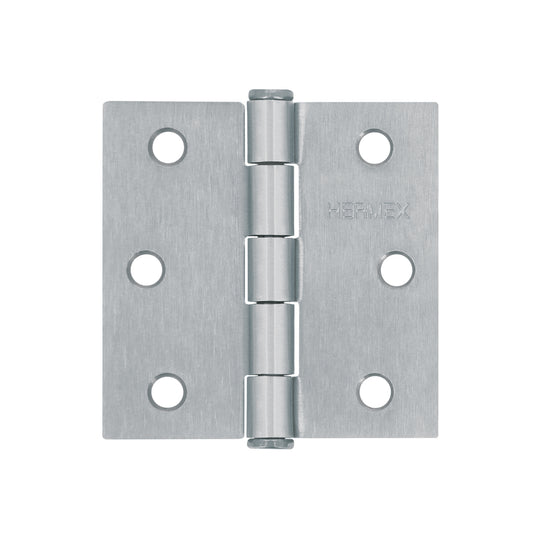 BC-253P Bisagra cuadrada 2-1/2", satinado, cabeza plana, HERMEX