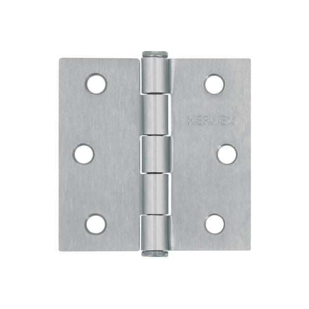BC-253P Bisagra cuadrada 2-1/2", satinado, cabeza plana, HERMEX