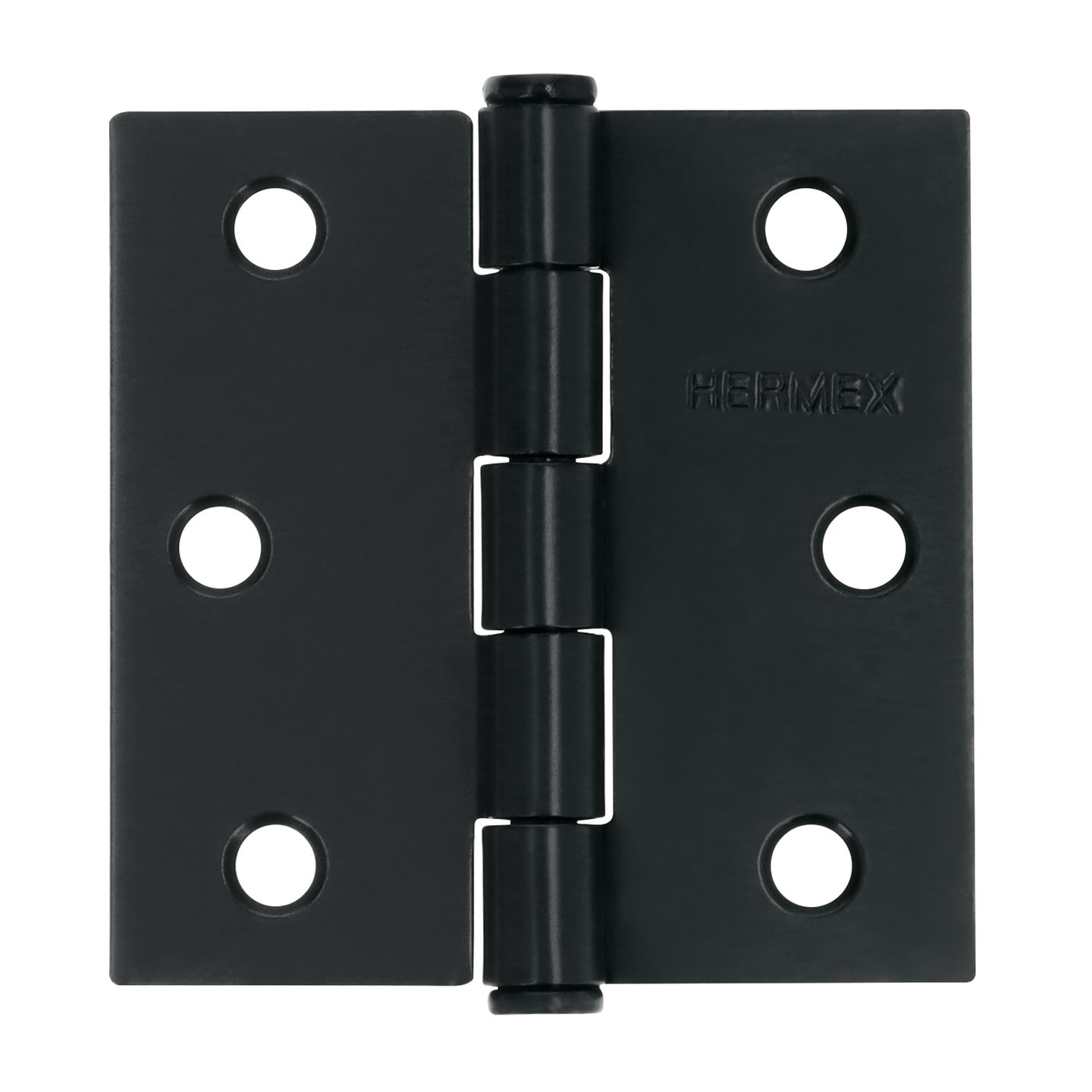 BC-256P Bisagra cuadrada 2 1/2", negro mate, cabeza plana, HERMEX