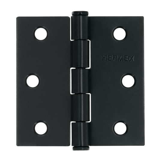 BC-256P Bisagra cuadrada 2 1/2", negro mate, cabeza plana, HERMEX