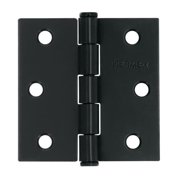BC-256P Bisagra cuadrada 2 1/2", negro mate, cabeza plana, HERMEX
