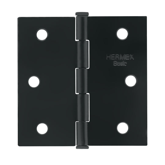 BC-256PP Bisagra cuadrada 2-1/2", negro mate, cabeza plana, BASIC
