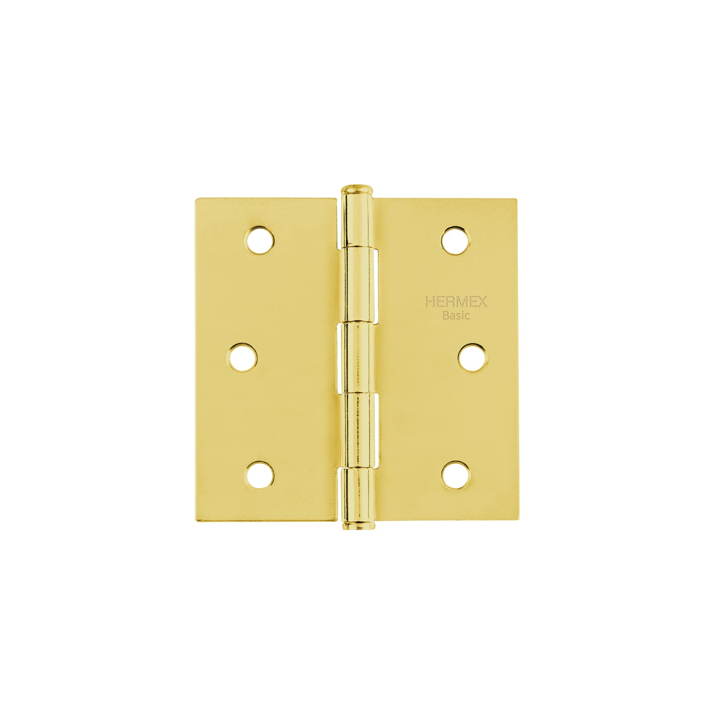 BC-301PP Bisagra cuadrada 3", latonado, cabeza plana, HERMEX BASIC
