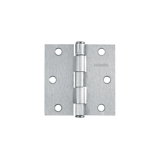 BC-303P Bisagra cuadrada 3", satinado, cabeza plana, HERMEX