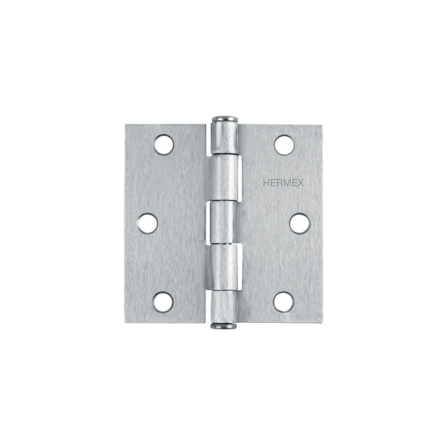 BC-303P Bisagra cuadrada 3", satinado, cabeza plana, HERMEX