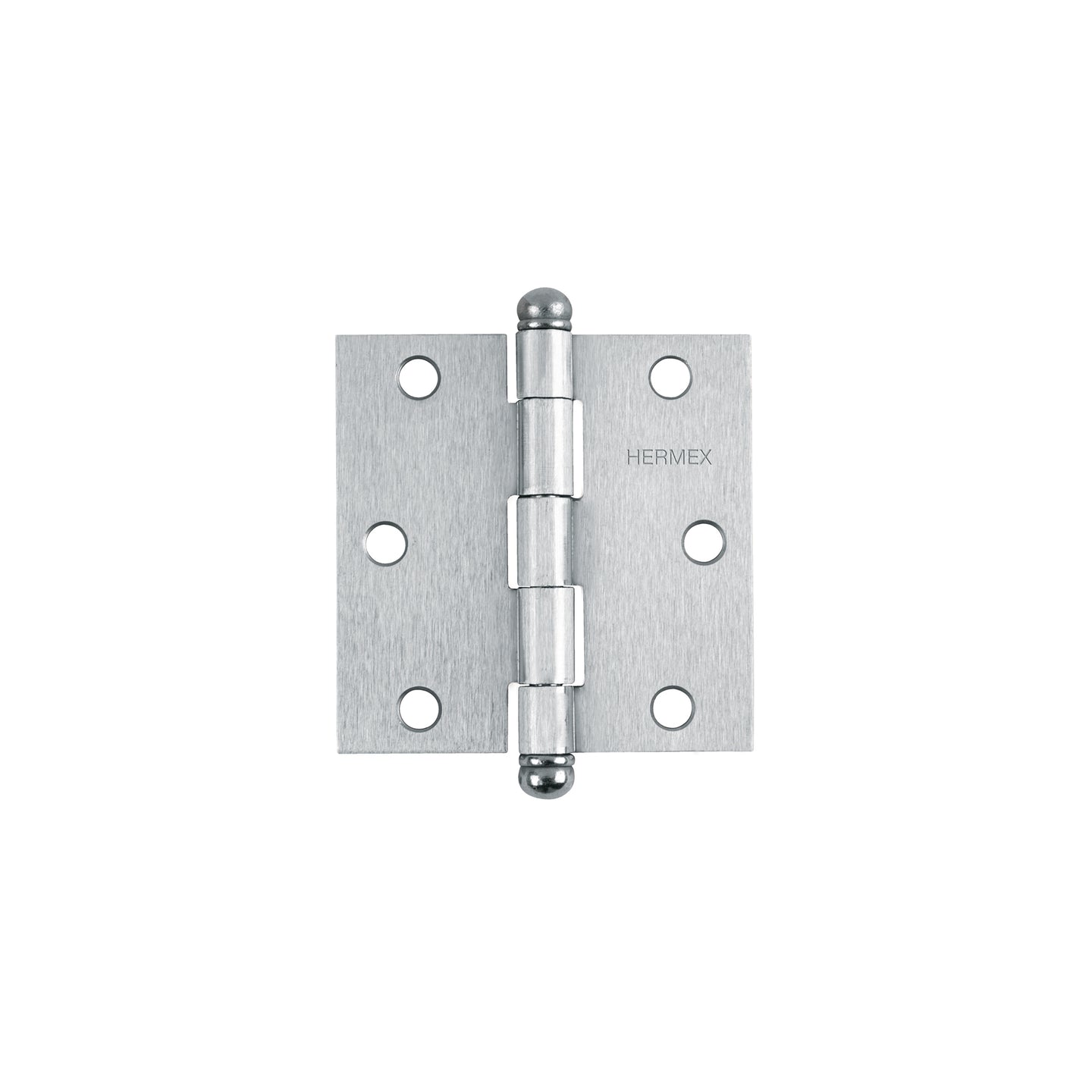 BC-303R Bisagra cuadrada 3", satinado, cabeza redonda, HERMEX