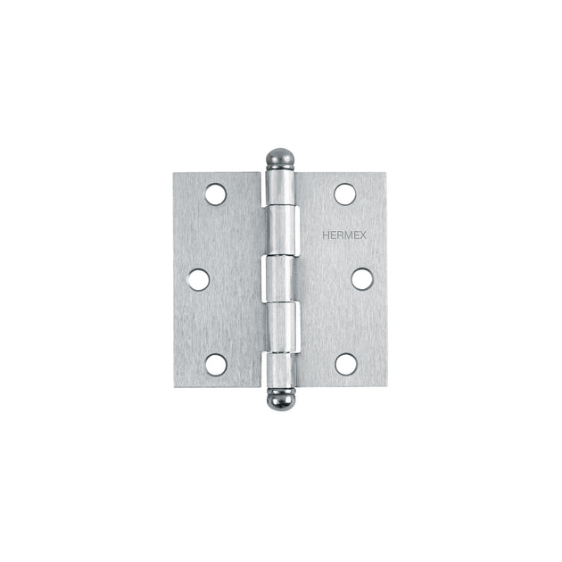 BC-303R Bisagra cuadrada 3", satinado, cabeza redonda, HERMEX