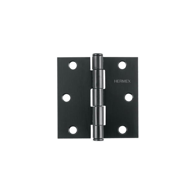 BC-306P Bisagra cuadrada 3", negro mate, cabeza plana, HERMEX