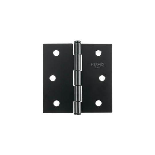 BC-306PP Bisagra cuadrada 3", negro mate, cabeza plana, BASIC