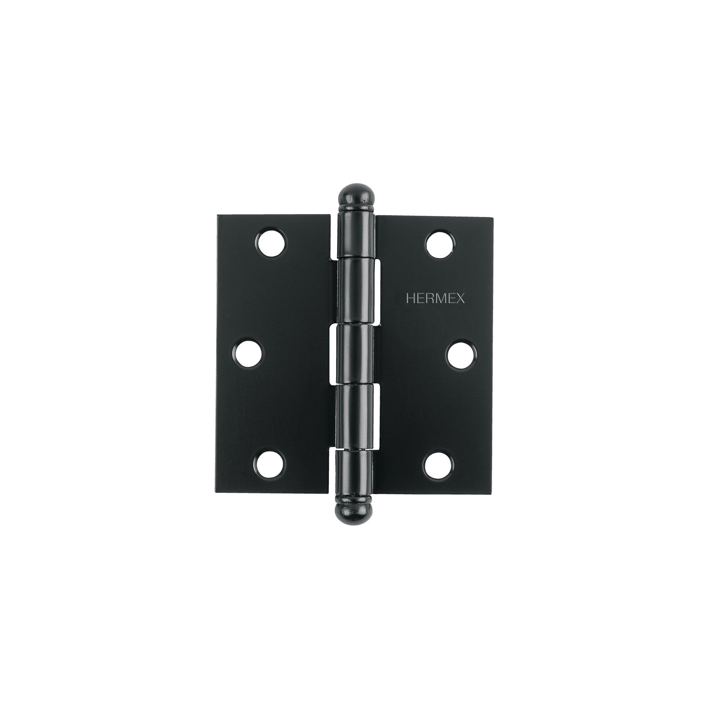 BC-306R Bisagra cuadrada 3", negro mate, cabeza redonda, HERMEX