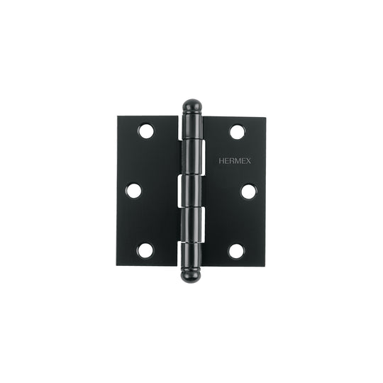 BC-306R Bisagra cuadrada 3", negro mate, cabeza redonda, HERMEX