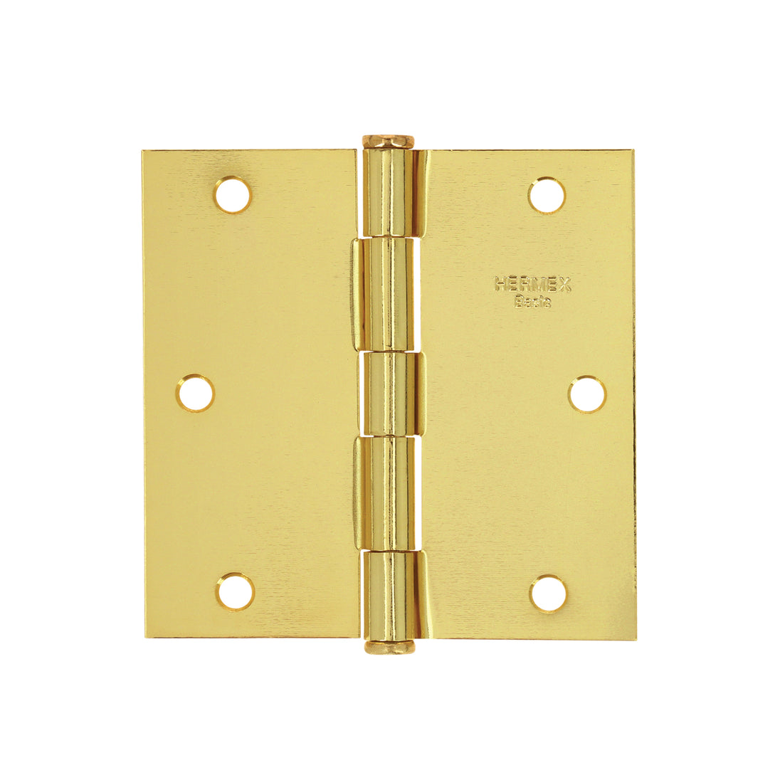 BC-351PP Bisagra cuadrada 3-1/2",latonado, cabeza plana, HERMEX BASIC