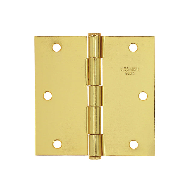 BC-351PP Bisagra cuadrada 3-1/2",latonado, cabeza plana, HERMEX BASIC