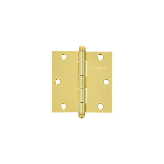 BC-351R Bisagra cuadrada 3-1/2", latonado, cabeza redonda, HERMEX