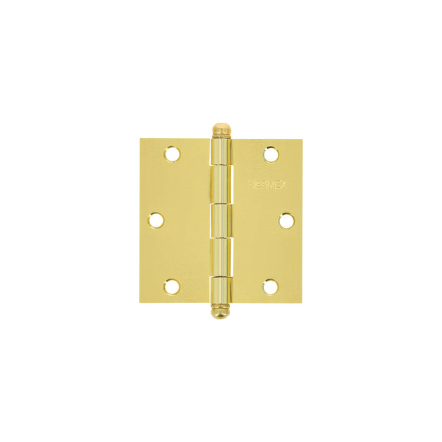 BC-351R Bisagra cuadrada 3-1/2", latonado, cabeza redonda, HERMEX