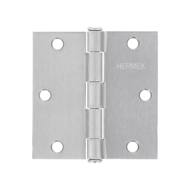 BC-353P Bisagra cuadrada 3-1/2", satinado, cabeza plana, HERMEX