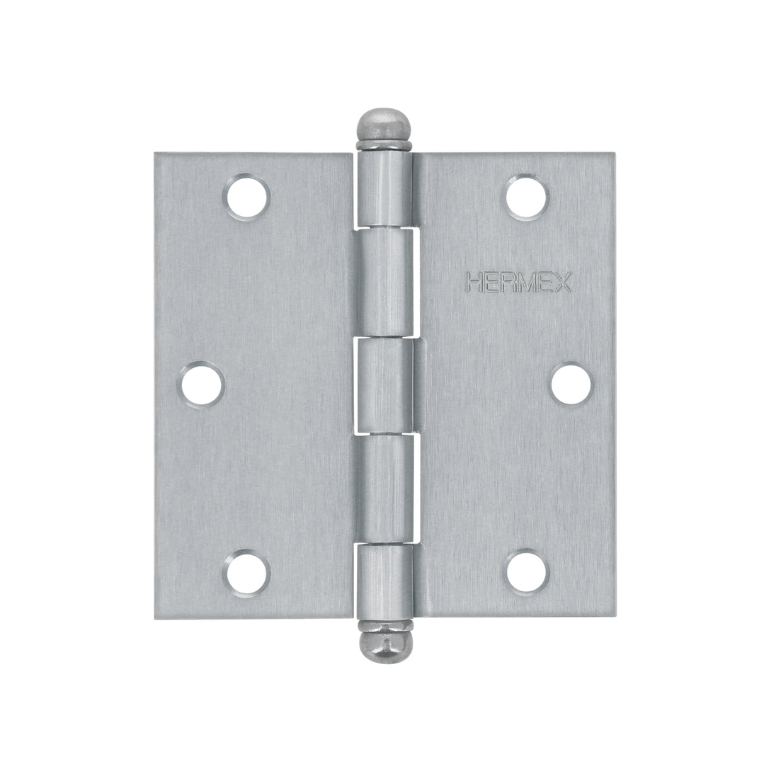 BC-353R Bisagra cuadrada 3-1/2", satinado, cabeza redonda, HERMEX