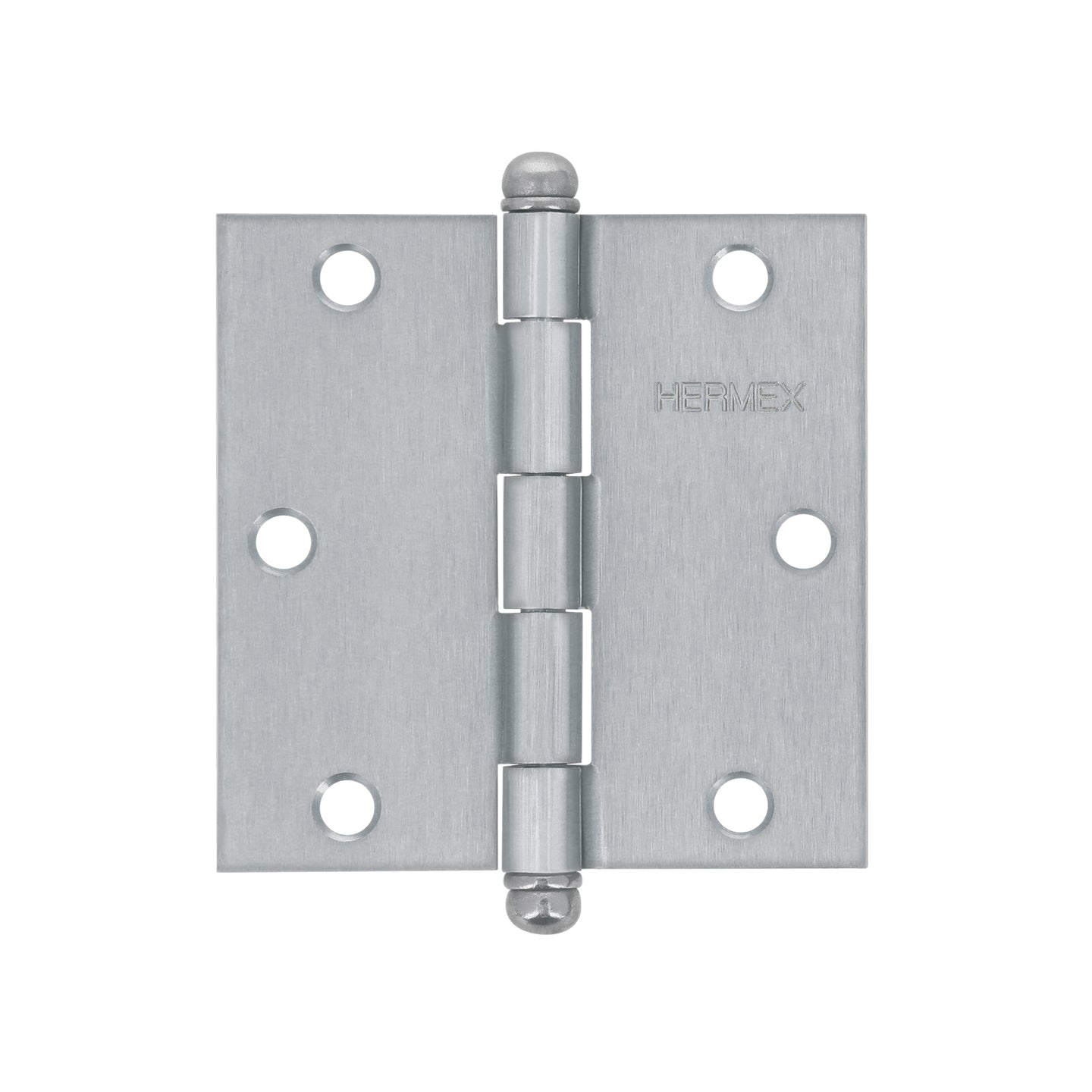 BC-353R Bisagra cuadrada 3-1/2", satinado, cabeza redonda, HERMEX