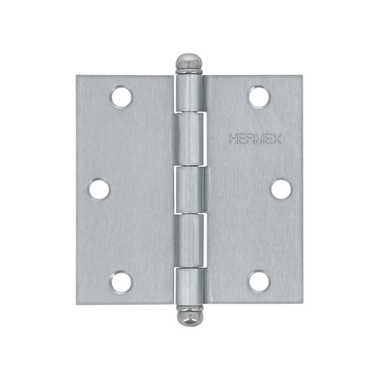 BC-353R Bisagra cuadrada 3-1/2", satinado, cabeza redonda, HERMEX