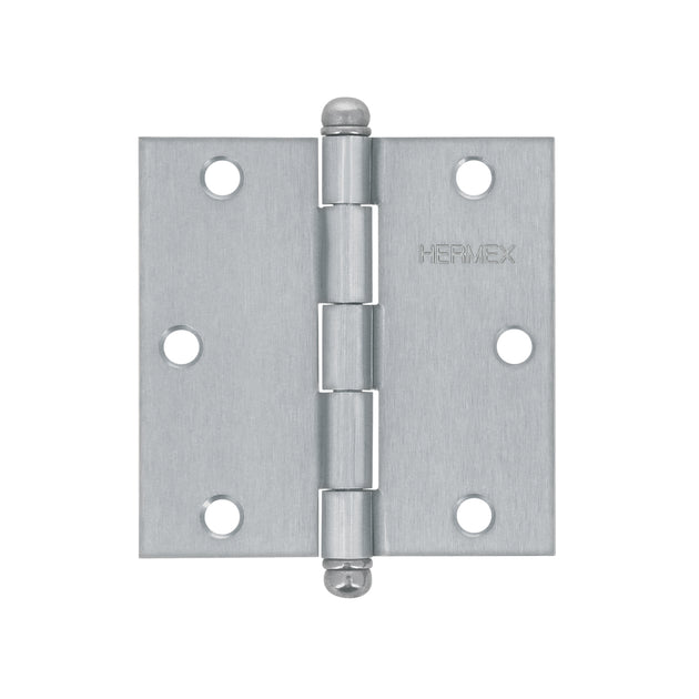 BC-353R Bisagra cuadrada 3-1/2", satinado, cabeza redonda, HERMEX