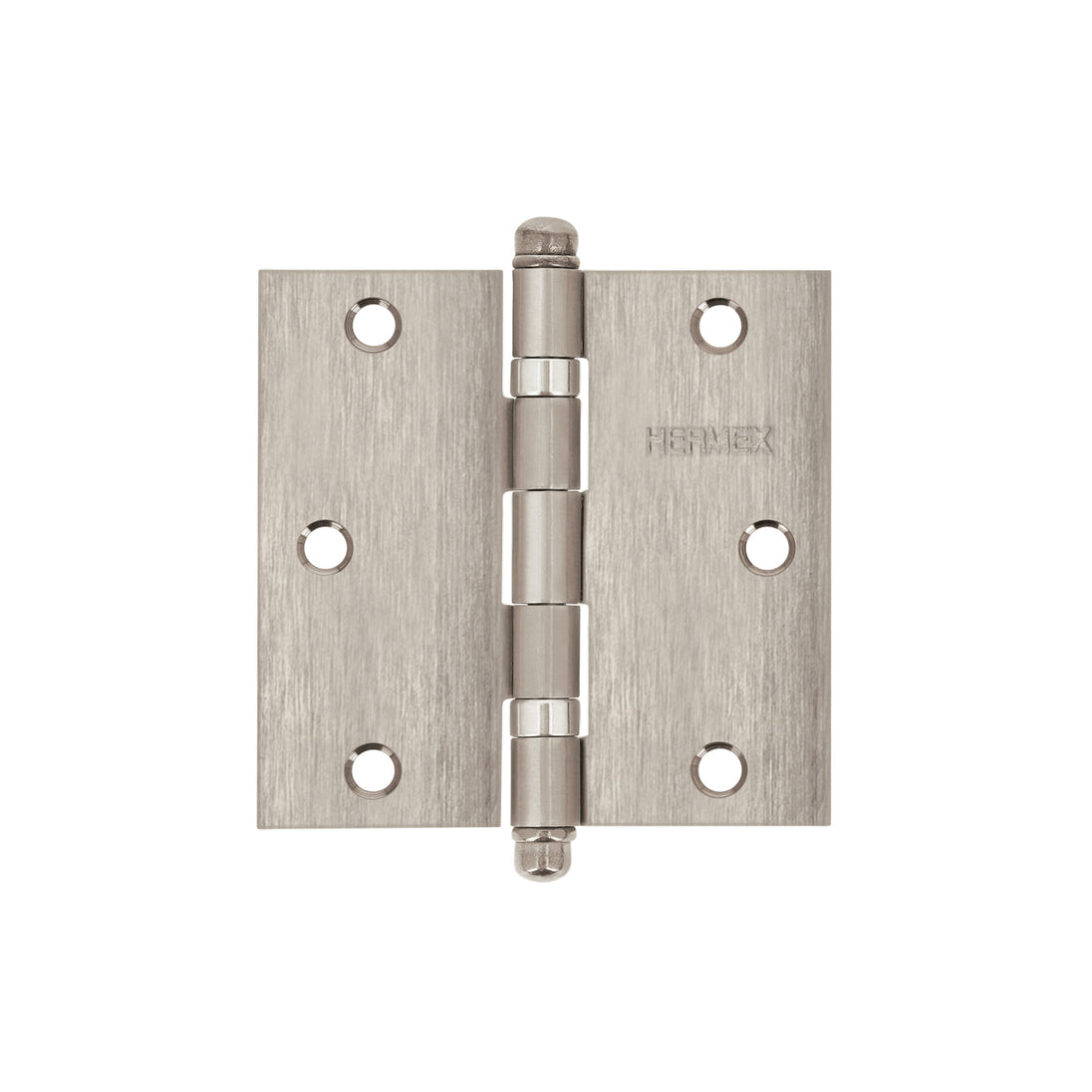 BC-354R Bisagra cuadrada 3-1/2" acero inox, cabeza redonda, HERMEX