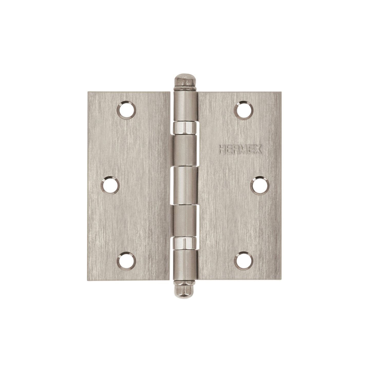 BC-354R Bisagra cuadrada 3-1/2" acero inox, cabeza redonda, HERMEX