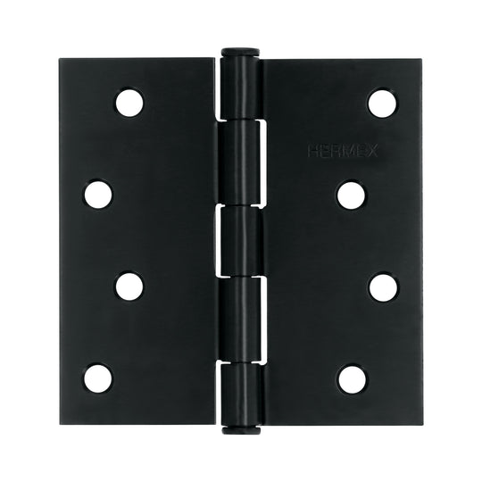 BC-406P Bisagra cuadrada 4", negro mate, cabeza plana, HERMEX