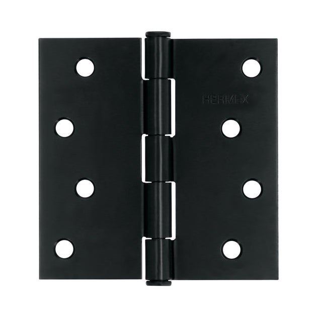 BC-406P Bisagra cuadrada 4", negro mate, cabeza plana, HERMEX