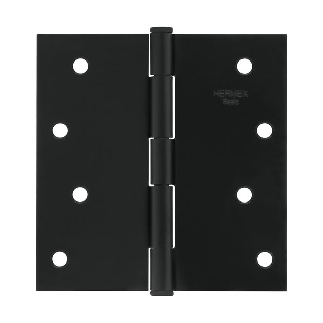 BC-406PP Bisagra cuadrada 4", negro mate, cabeza plana, BASIC