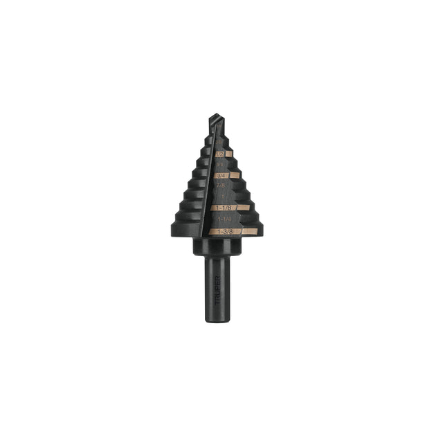 BES-10 Broca escalonada óxido negro 10escalones 1/4 a 1-3/8”,Truper