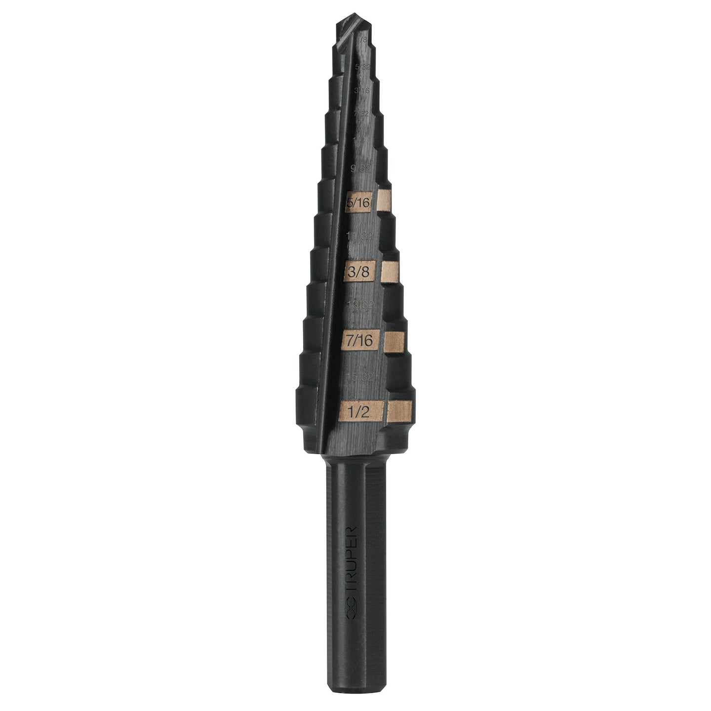 BES-13 Broca escalonada óxido negro 13 escalones 1/8" a 1/2”,Truper