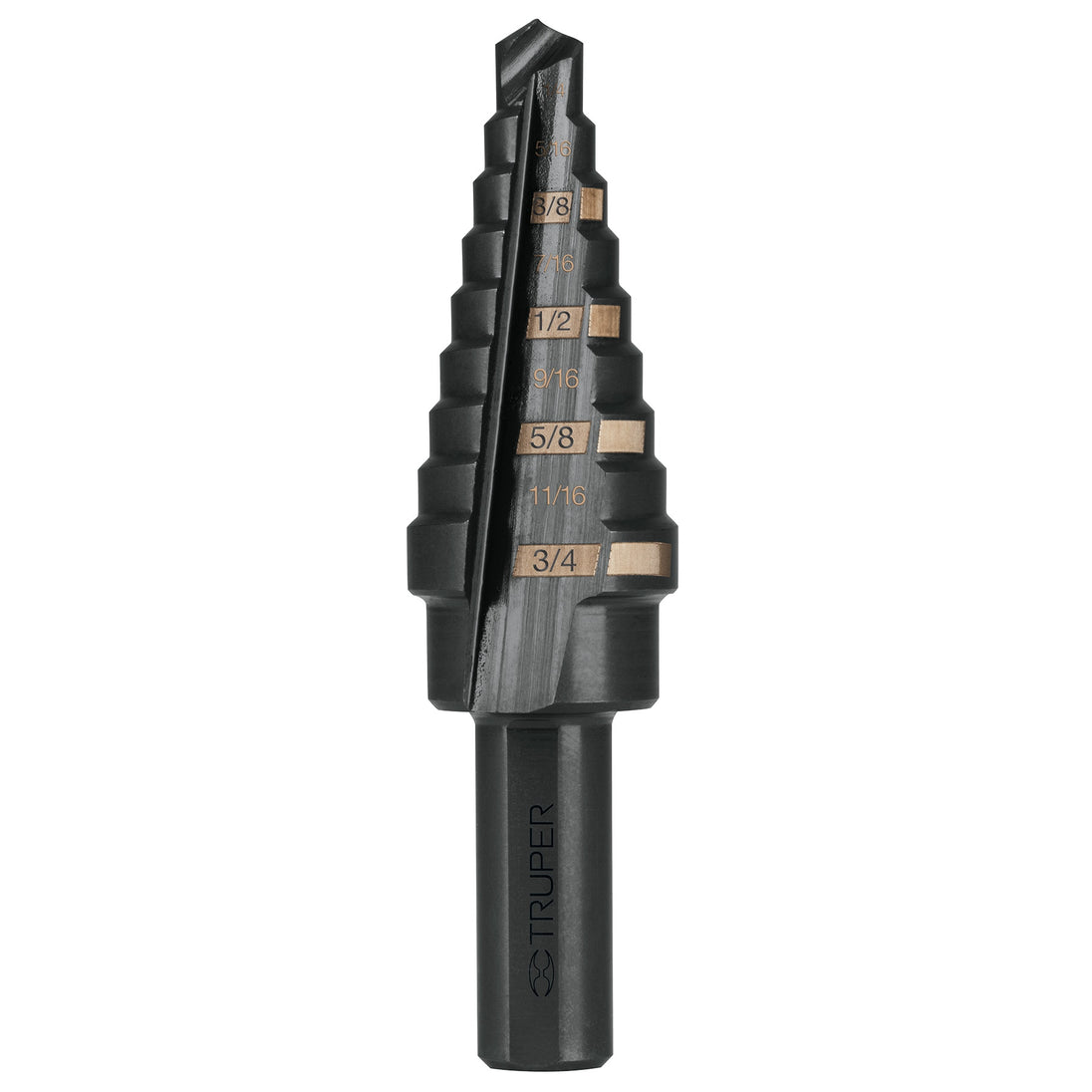 BES-9 Broca escalonada óxido negro 9 escalones 1/4" a 3/4", Truper