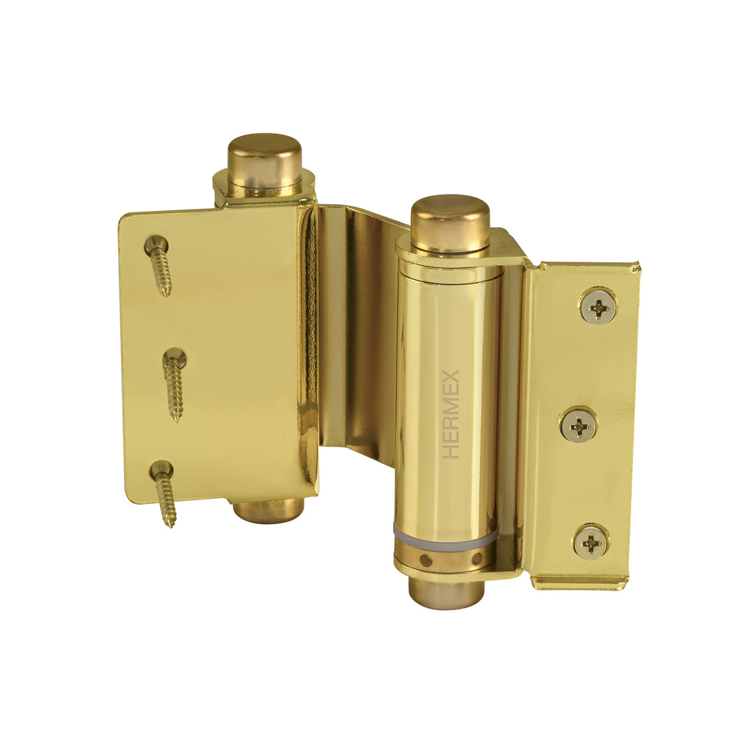 BID-301 Bisagra de doble acción 3" acero latonado, HERMEX