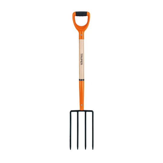 BJ-4PC Bieldo para jardín, 4 dientes cuadrados, mango 29", puño "Y"