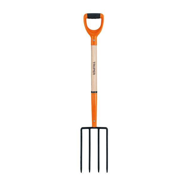 BJ-4PC Bieldo para jardín, 4 dientes cuadrados, mango 29", puño "Y"