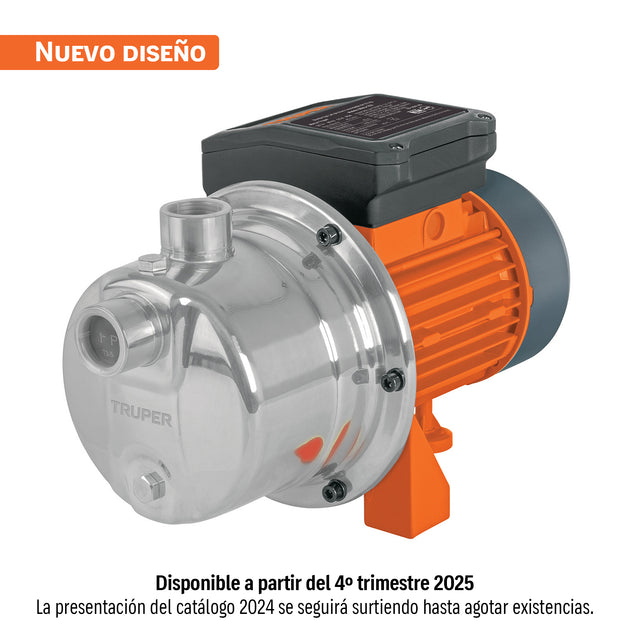 BOAJ-1/2I Bomba tipo jet, cabezal de acero inoxidable, 1/2 HP, TRUPER