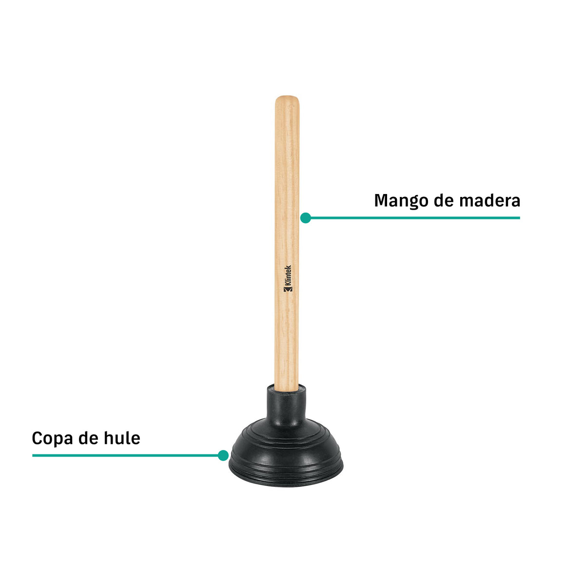 Destapador Klintek BODE-4 20cm Mango Madera | Lavabo y Fregadero