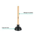 Destapador Klintek BODE-4 20cm Mango Madera | Lavabo y Fregadero