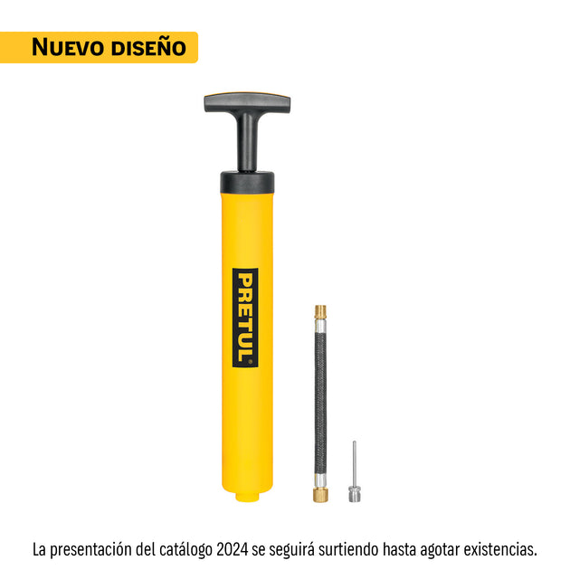 BOM-BAP Mini bomba manual para inflar balones, 25 PSI, PRETUL