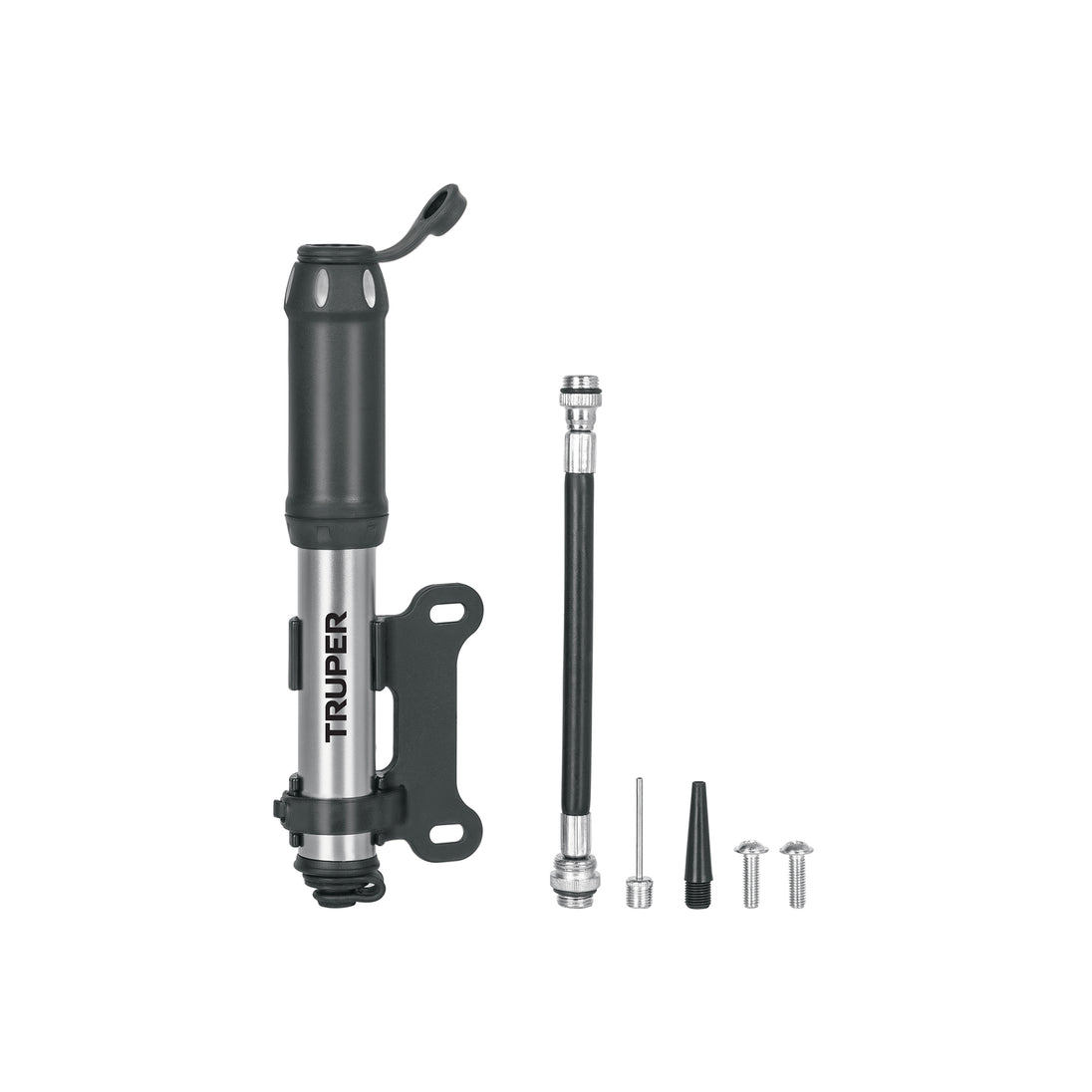 BOM-MI-X Mini bomba manual para bicicleta, abatible, 75 PSI, TRUPER