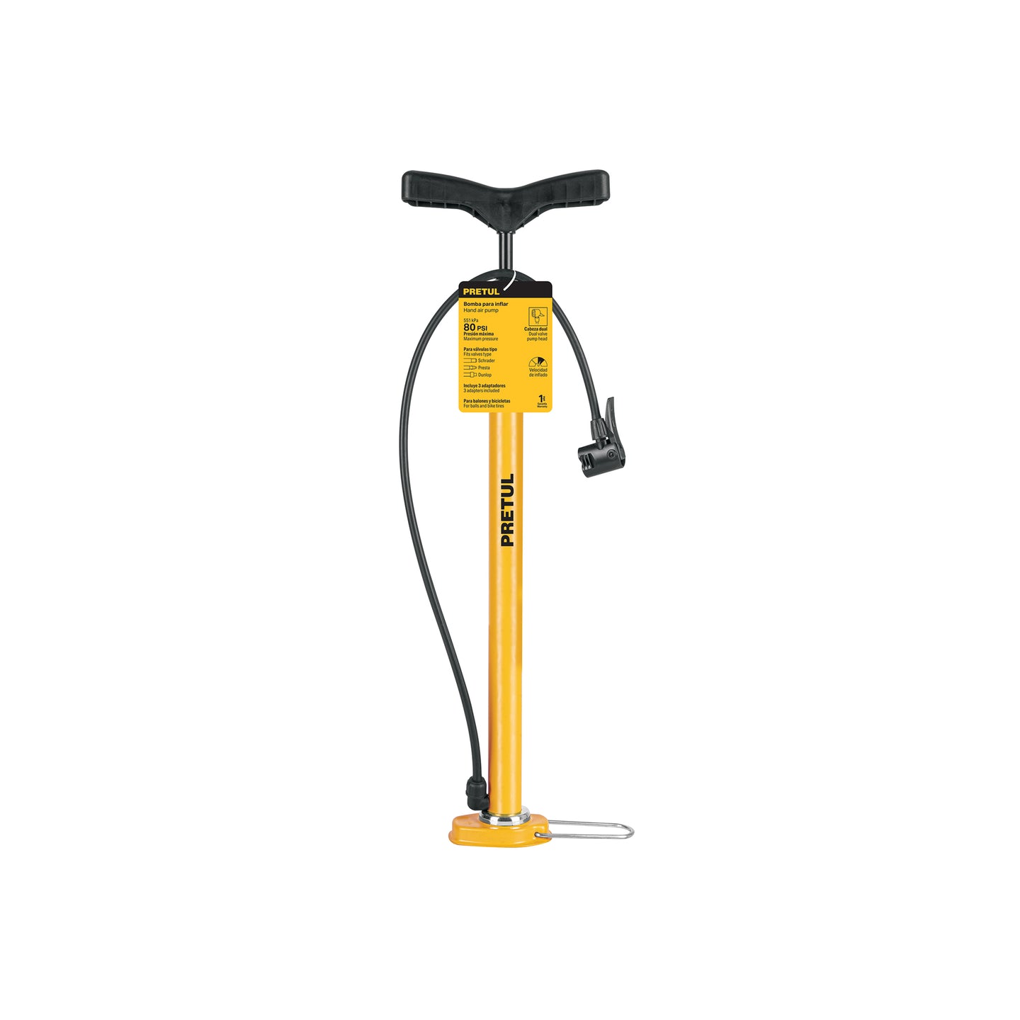 BOM-P Bomba manual para inflar, 80 PSI, PRETUL