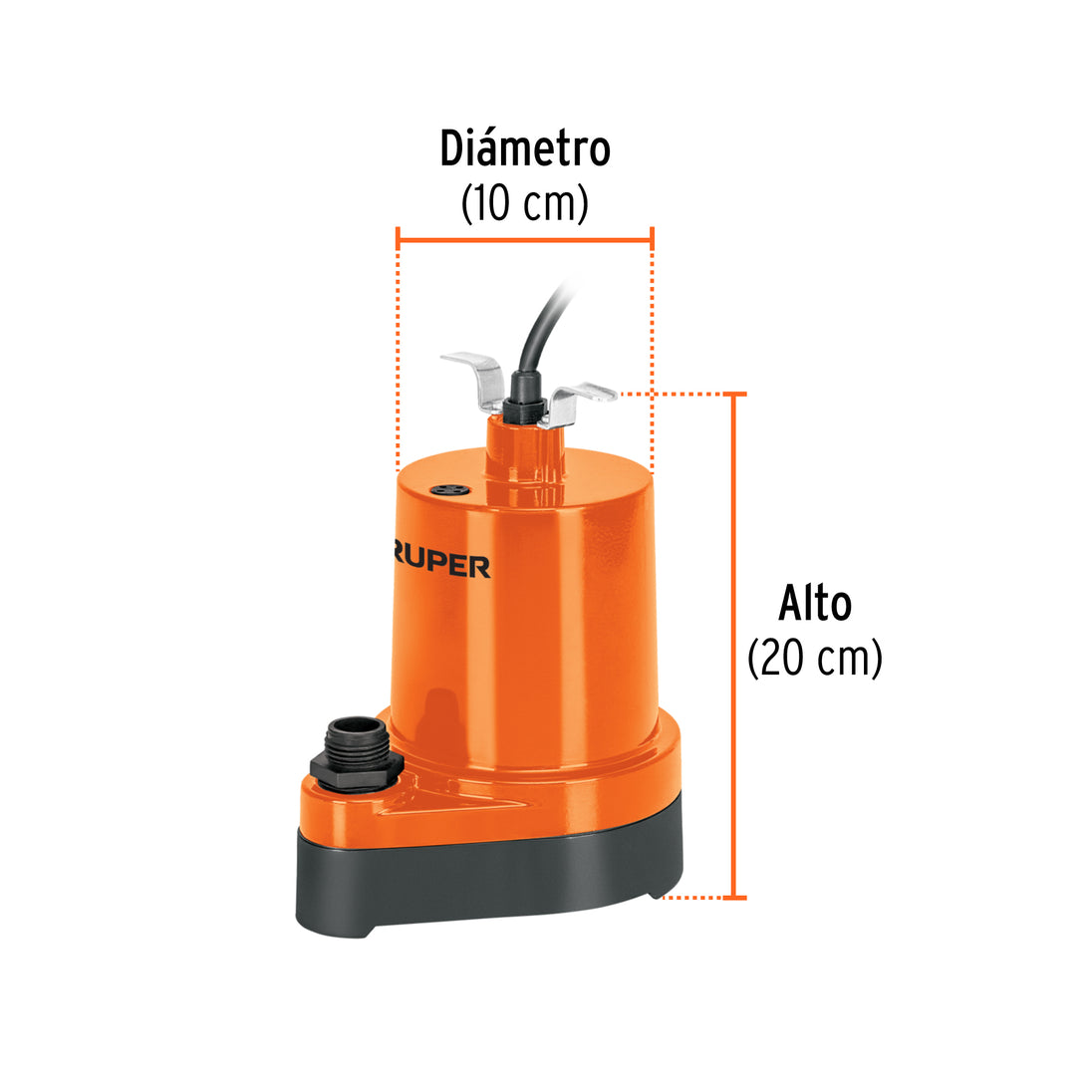 Bomba Sumergible Truper 1/6 HP BOS-1/6FU | Fuentes y Drenaje