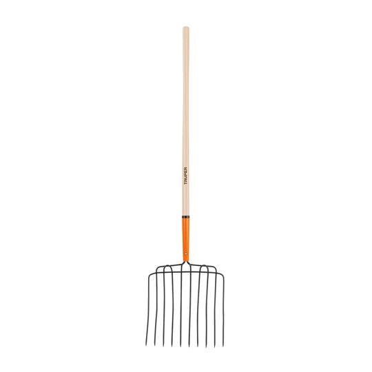 BPJ-10L Bieldo para estiércol, 10 dientes, mango 48", cabeza soldada